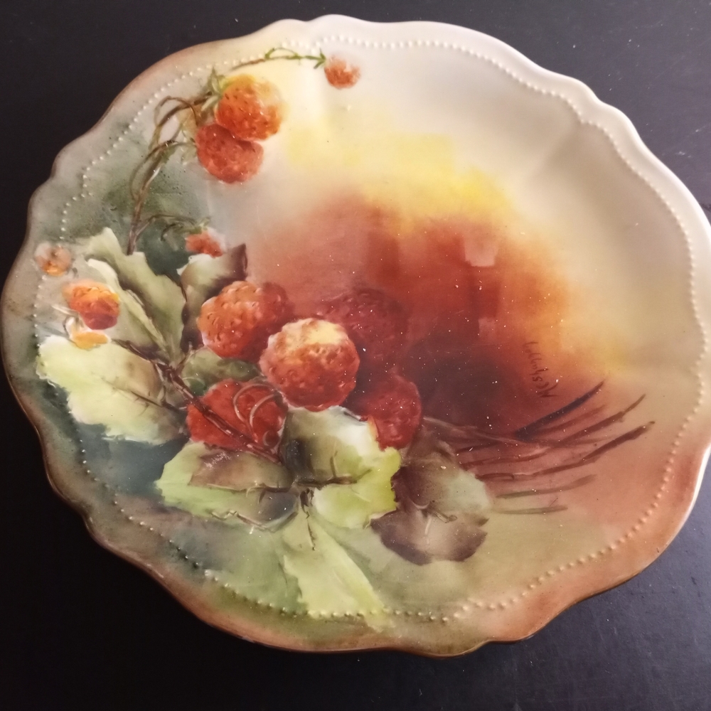 VTG Royal Austria Handpainted Fine Porcelain 9" Decorative Plate.